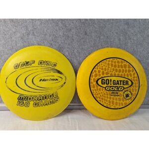 Halex & Go! Gater Gold Iron Midrange Disc Golf Discs Set 160g Yellow 2pc Lot
